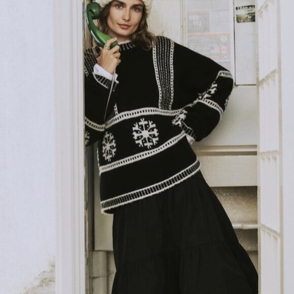 NWT Banana Republic Fair Isle Crew-neck Sweater 2025 HOLIDAY Collection Preview - Picture 4 of 9